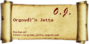 Orgován Jetta névjegykártya